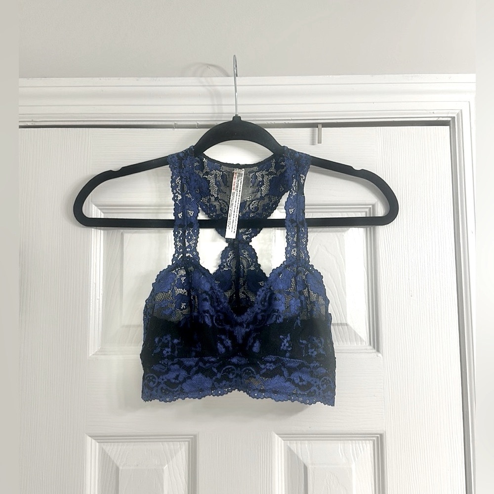 Free People blue and black bralette